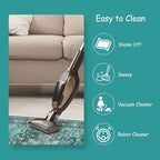 Moynesa Ultra-Thin Washable Vintage Area Rug - 6x9 Teal Large Dining Room Rug for Bedroom, Non-Shed Living Room Mat, Indoor Oriental Medallion Hardwood Floor Carpet for Office Home Decor