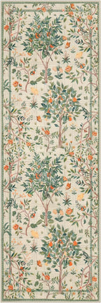 Morebes Boho Floral Washable Runner Rug 2x6, Flower Bathroom Sage Green Runner Rugs for Hallway Non Slip, Soft Botanical Birds Indoor Throw Carpet for Entry Bedroom Laundry Room