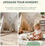 Lahome Round Boho Floral Rugs 4ft, Cream Washable Circle Rugs for Bedroom Nursery, Vintage Beige Circular Carpet, Soft Non-Slip Carpet for Kids Room Playroom Calm Corner, Beige