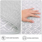 Lahome Moroccan Runners for Hallways 2x6 Washable Non-Slip Carpet Runner Throw Ultra-Thin Kitchen Bedroom Rugs Grey Distressed Print Rug Entrance Bathroom Laundry Room Living Grey/White 2' x 6'