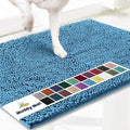 Muddy Mat® | Super Absorbent Door Mat Indoor, Microfiber Quick Dry Chenille Entryway Rug, Non-Slip Front Door Mat, Indoor Mats for Entryway, Machine Washable Pet Rug, Sky Blue 36" x 120"