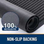 OLANLY Front Door Mat Indoor Outdoor Entrance, Waterproof Heavy Duty Doormat, Fade Resistant, Low Profile, Easy Clean Patio Porch Welcome Floor Mats for Entry, 71x23, Charcoal Grey