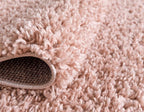 Unique Loom Davos Shag Collection Area Rug - Solid (3' 3" Square, Dusty Rose)