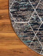 Unique Loom Trellis Frieze Collection Area Rug - Geometric (7' 10" x 10' Oval, Blue Multi/ Ivory)