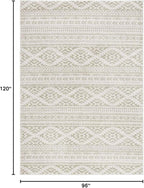 SAFAVIEH Area Rug 8x10 - Tulum Collection - Large - Ivory & Sage, Moroccan Boho Tribal Design, Non-Shedding & Easy to Clean, Ideal for Living Room, Bedroom, Dining Space (TUL272H)
