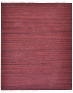 Rugsotic Carpets Hand Woven Flat Weave Kilim Wool ECO-Friendly Area Rugs - 8'x10', Rectangle Shape, Dark Red Color, Solid Plain Design, Low Pile Handmade Rugs for Living Room, Bed Room (D00111)