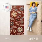 Maples Rugs Reggie Floral Runner Rug - Made in USA - Washable, Non Slip Indoor Carpet for Kitchen, Hallway, and Laundry Room, 2'6" x 5', Merlot
