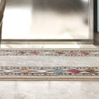 Antep Rugs Alfombras Modern Bordered 2pc Non-Skid (Non-Slip) Low Profile Pile Rubber Backing Indoor Kitchen Runner Rugs (Beige, 2pc Set)