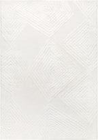 Antep Rugs Palafito 4x6 Geometric Shag Diamond High-Low Pile Textured Indoor Area Rug (White, 3'11" x 5'11")