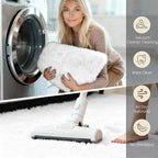 3x5 Solid Fluffy White Area Rug – Washable, Durable, Living Room Rug, Non-Slip High Pile Shag Rugs for Bedroom, Living Room, Bedside, Dorms, Nursery Rooms, Kids Room, Soft Indoor Floor Carpet