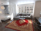 Unique Loom Reza Collection Traditional Persian Style Area Rug, 9 x 12 ft, Burgundy/Ivory