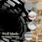 3D Illusion Swirl Area Rugs, 6x8ft, Modern Abstract Grid Black Hole Living Room Carpet, Geometric Black White Check Washable Carpets, Ultra Soft Cozy Shed Resistant Mat for Indoor