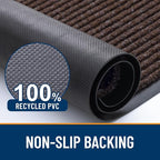 OLANLY Front Door Mat Indoor Outdoor Entrance, Waterproof Heavy Duty Doormat, Fade Resistant, Low Profile, Easy Clean Patio Porch Welcome Floor Mats for Entry, 40x32, Tan