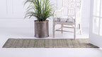 Unique Loom Outdoor Trellis Collection Area Rug - Tribal Trellis (2' x 6' 1" Runner, Green/ Natural)