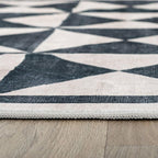 Rugshop Geometric Diamond Washable Non Slip Area Rug 8' x 10' Cream