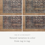 Loloi Amber Lewis Billie Collection, Ink & Salmon 3'-6" x 5'-6" Area Rug – Antique & Distressed Accent Rugs for Living Room, Bedroom, Entryway & Hallway, No Shed High Traffic Area Home Decor Rug