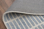 Capitola Hand-Tufted Wool Rug 6x6 Ft (Square) Blue Coastal, Rustic Area Carpet for Bedroom Living Room, Textured Natural PB Style, Soft Wool Accent Mat
