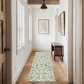 EVERGRACE Hallyway Area Runner Rugs 2x8, Boho Floral Faux Wool Indoor Outdoor Rugs, Washable Rugs for Bedroom Dining Room Living Room Kitchen, Low Pile Floor Mat Carpet for Home Decor, Gray