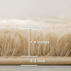 Andency Soft Area Rugs for Living Room Bedroom, 3x5 Non-Slip Fluffy Shag Carpet, Indoor Floor Fuzzy Shaggy Living Room Plush Rug for Kids Dorm Nursery Home Decor Aesthetic, Tie-Dyed Khaki