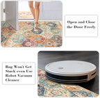 Lahome Moroccan Trellis Washable Round Area Rug, Soft Round Rugs 6ft Ultra-Thin Non-Slip, Vintage Large Circle Carpet for Bedroom Living Room Kitchen Nursery, Cream/Multi