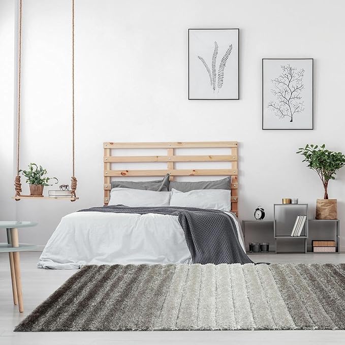LUXE WEAVERS Lantanas Collection 7119 Grey 8x10 Modern Geometric Area Rug