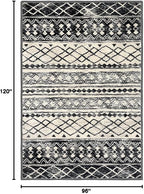 KUTA Moroccan 8x10 Area Rugs Black Navy Blue, Washable Boho Living Room Rug Non-Slip, Ultra Soft Geometric Print Tribal Traditional Farmhouse Carpet for Dining Bedroom Dorm Office Home Decor