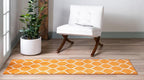 Rugs.com Lattice Frieze Collection Rug – 2' x 8' 8 Runner Orange Medium Rug Perfect for Living Rooms, Large Dining Rooms, Open Floorplans