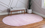 Unique Loom Trellis Frieze Collection Area Rug - Geometric (7' 10" x 10' Oval, Light Pink/ Ivory)