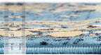 Unique Loom Taftan Collection Border Geometric Tribal Inspired Design Area Rug (6' 0 x 9' 0 Rectangular, Light Blue/ Gold)