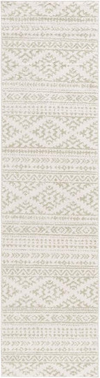 SAFAVIEH Tulum Collection Runner Rug - 2' x 8', Ivory & Sage, Moroccan Boho Tribal Design, Non-Shedding & Easy to Clean, Ideal for Living Room, Hallway, Foyer, Entryway, Bedroom (TUL272H)