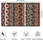 Rustic Cabin Wildlife Area Rug 3x5 Washable Bedroom Rug,Bear Moose Deer Country,Farmhouse Throw Rugs Non Slip Area Carpet Small Floor Carpets Mat for Entryway,Living Room,Laundry,Office