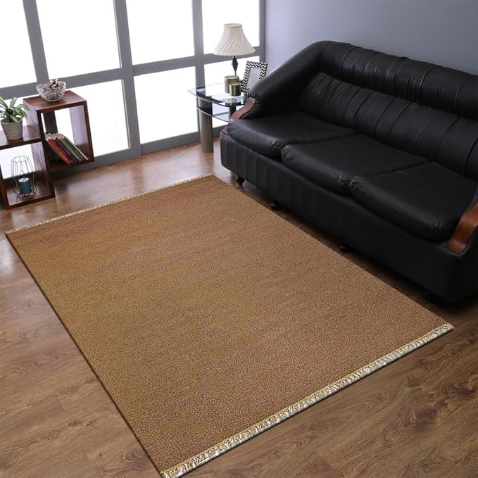Rugsotic Carpets Hand Woven Flat Weave Kilim Wool 7'x9' Area Rug Solid Cream D00111