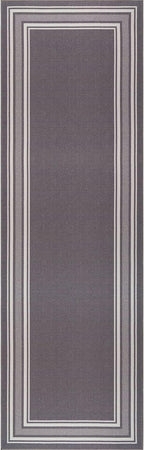 Beverly Rug Non Slip Area Rugs 2x7 Modern Bordered Non Skid Rubber Backing Soft Runner Rug for Living Dining Room Easy to Clean Non Shedding Kitchen Bedroom Indoor Carpet 2 x 7 Gray