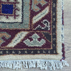 Hand Knotted Wool & Silk ECO-Friendly Oriental Area Rugs - 2'6''x10', Runner Shape, Cream Burgundy Color, Classic Oriental Traditional, Medium Pile Handmade Area Rugs (AF0102)