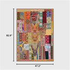Vintage Boho Area Rugs Multicolor Ethnic Style Geometric Splicing Carpets Bedroom Living Room Kitchen Floor Mats Indoor Outdoor Non-Shedding Runner Rug Home Décor Carpet 4' X 7'