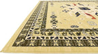 Unique Loom Taftan Collection Border Geometric Tribal Inspired Design Area Rug (8' 0 x 8' 0 Square, Gold/ Gray)