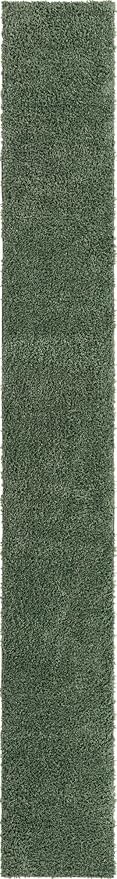 Unique Loom Davos Shag Collection Area Rug - Solid (2' 7" x 20' Runner, Sage)