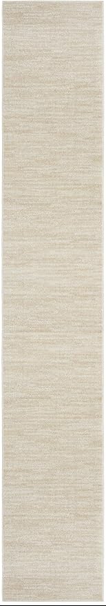 Nourison Home Nourison Essentials Ivory Beige 2'2" x 18' Area Rug - Easy Clean, Non Shedding, Bed Room, Living Room, Dining Room, Kitchen (18' Runner)