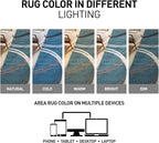 Rugshop Modern Wavy Circles Design Area Rug, Fade-Resistant Carpet for Entryway, Bathroom, or Kitchen, Blue, 3'3" x 5'