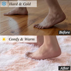 4x6 Area Rugs for Living Room Bedroom, Soft Fluffy Shaggy Bedside Rug, Indoor Floor Carpet for Kids Playroom, Dorms, Nursery Rooms, Home Decor (Pink & White 4'x6')