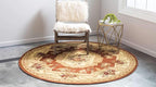 Unique Loom Versailles Collection Traditional Classic Floral Motif Area Rug (6' 0 x 6' 0 Round, Terracotta/ Ivory)