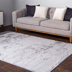 Rugs.com Leipzig Collection Area Rug – 5X8 Grey Low-Pile Rug Perfect for Bedrooms, Dining Rooms, Living Rooms