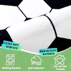 Soft Soccer Rug, Gifts for Boys Girls, Cute Bedside Shag Area Rug for Kids Toddlers Teens, Non Slip Room Decor Indoor Carpet for Bedroom Living Room, Nursery, Machine Washable 6x9 FT