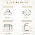 8x10 Area Rugs for Living Room: Washable Large Vintage Floral Rug Low Pile Non-Slip Boho Carpet for Bedroom Dining Home Office (Floral Beige, 8'x10')