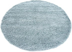 Unique Loom Solid Shag Collection Area Rug (6' 1" Round, Light Slate Blue)