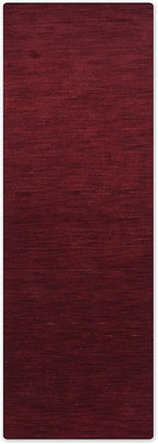 Hand Knotted Loom Wool ECO-Friendly Area Rugs - 2'6"x8', Runner, Dark Red Color, Solid Plain Design, High Pile Handmade Anti Skid Area Rugs for Living Room, Bed Room (L00111)