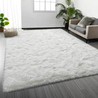 Large Shag Area Rugs 6 x 9, Plush Fuzzy Rugs for Living Room, Ultra Soft Fluffy Furry Rug for Bedroom, Indoor Carpet Nursery Rugs for Kids Room Home Decor, White