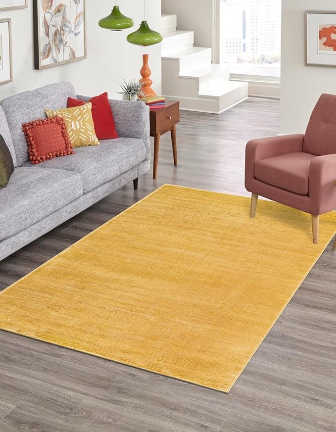 Unique Loom Finsbury Collection Area Rug - Kate (6' 1" x 9' Rectangle, Yellow)
