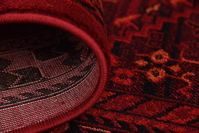 Unique Loom Tekke Collection Area Rug - Sheibani (5' 3" x 8' Rectangle, Red/ Black)
