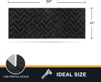 PURRUGS Dirt Trapping Door Mat 24" x 59", Non-Slip Machine Washable Entry Rug, Shoe Scraper, Dog Doormat, Super Absorbent Welcome Mat for Front & Back Door, Muddy Wet Shoes & Paws, Black